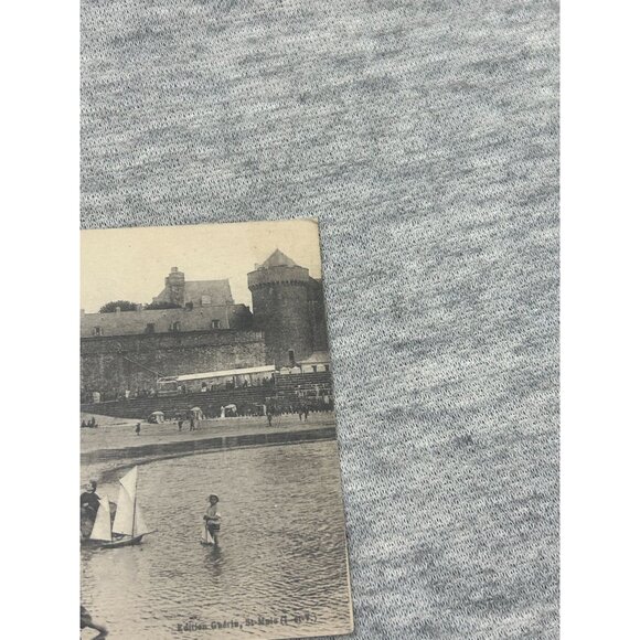 France Saint Malo The Castle and the Beach Emerald Coast Postcard - Picture 3 of 7